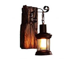 ZTKGB Vintage Schmiedeeisen Wandlampe Segeln Holz Wand Industrie Retro Indoor und Outdoor Home Style alte Wandlampe (ohne Glühbirne) [Energieklasse A ++]