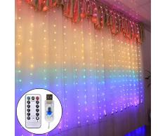 LED Lichtervorhang 1.5 x 2Meters, Etmury 210 LED USB Lichterkettenvorhang mit 8 Modi für Party Deko Schlafzimmer, Innenbeleuchtung, Weihnachten, Außen, Regenbogenfarbe