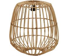 Rattan Lampenschirm Hängelampe Retro rund Pendelleuchte Korb Hängeleuchte Schirm Deckenlampe (Lampion)