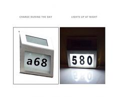 DO-MF Solar-Hausnummernlampe aus Edelstahl 2LED Wand-Kontrollleuchte für Innenhof Wandleuchte