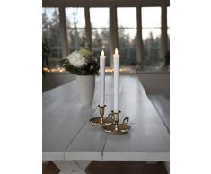 Star LED-Wachskerzen lang, 2-er Set, warm weiß LED, Schalter an der Flamme batteriebetrieben, Sichtkarton, 24 x 2,5 cm, weiß 066-60
