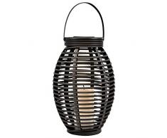 LED Solar Außen Steh Stand Lampe Feuer Flacker Effekt Rattan Terrassen Hänge Leuchte Globo 33284