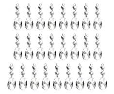 Lawei 25 Stück Kristall Perlen Kronleuchter Tropfen Teardrop Schmuckanhänger Glas für Lichtbrechung Decken Tropfen DIY Hochzeit Deko - 50mm