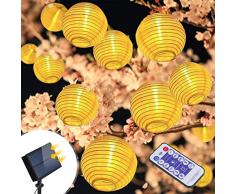 Solar Lichterkette Außen Lampions infinitoo 6M 30er Wasserdicht Warmweiß LED Lampions Laterne Lichterkette mit Fernbedienung Garten Innen und Außenbereich für Party