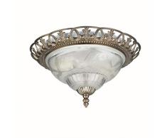 Deckenleuchte in Bronze Jugendstil 2xE14 bis zu 60 Watt 230V aus Metall & Glas Schlafzimmer Küche Esszimmer Lampe Leuchten Beleuchtung innen