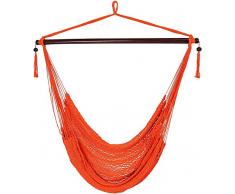 HFM Hängender Hängemattenstuhl, Moderne, weichgesponnene Polyester-Hängesessel-Schaukel im Boho-Stil für Garten, Balkon, Garten und andere Wohnbereiche im Freien