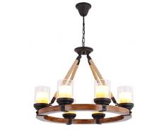 Pendelleuchte Innenbeleuchtung Kronleuchter Vintage Retro Hanfseil Kronleuchter E27 Kronleuchter Antiker Kronleuchter für Kaffeebar Schlafzimmer Wohnzimmer Küche Flur Hauptbeleuchtung, B