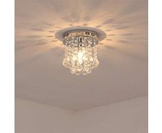 Unimall Modern Kristall Kronleuchter Glas Deckenleuchte klein Rund für Flur Diele Schlafzimmer