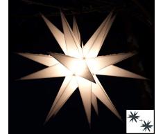 Guru-Shop LED Ministern Baltasar für Innen, Außen - Weiß, Plastik, Variante: Erweiterungsset Ohne Trafo, 18x18x18 cm, Weihnachtsstern, Adventsstern