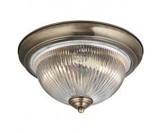 Deckenleuchte in Messing Antik Jugendstil 2xE14 bis zu 40 Watt 230V aus Metall & Glas Badezimmer Küche Esszimmer Lampen Leuchte innen