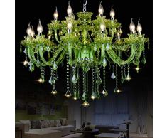 European Crystal Light farbige Glaskerzenlampe kreatives Restaurant Internet Kaffeehaus diffundiert Rohkaffee Kronleuchter Großhandel Kleidung, 6 Durchmesser 600mm, grün (Lichtdurchlässigkeit)