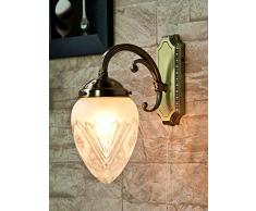 Klassische Halogen-Wandleuchte 28 Watt mit Echtglas Wandlampe Jugendstil