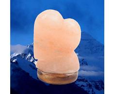 YANGSANJIN Salzlampe,Naturprodukt Himalaya Salzkristall Lampe Nachttischlampe Dekorative Lichter Therapeutisch Salzlampe Dimmbar für Luftreinigung Beleuchtung 7 Farben Herz Form