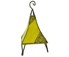 Orientalische Lampe Stehlampe marokkanische Hennalampe Lederlampe Tischleuchte Stehleuchte Orient Pyramide Orient 40 cm Color Gelb