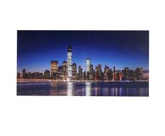 LED-Bild, Leinwandbild Leuchtbild Wandbild, Timer ~ 100x50cm One World Trade Center, flackernd