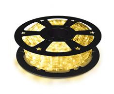 COSTWAY 20M LED Lichterschlauch Lichtschlauch Lichterkette für Außen und Innen mit 720 LEDs Weihnachtsbeleuchtung Weihnachten Deko (Warmweiß)