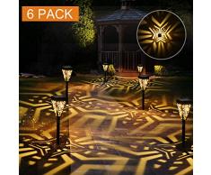 Solarleuchten Garten GolWof 6 Stücke Solarlampen für Außen Wasserdicht LED Solar Gartenleuchten Solar Wegeleuchte Dekorative Gartenlicht für Terrasse Rasen Gehweg Patio Camping - Warmweiße