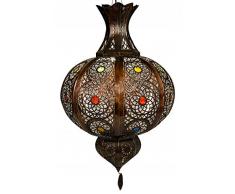 Orientalische Lampe Pendelleuchte Essam 70cm Groß E27 Lampenfassung | Marokkanische Design Hängeleuchte Leuchte aus Marokko | Orient Lampen für Wohnzimmer, Küche oder Hängend über den Esstisch