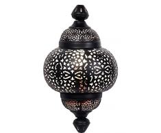 Orientalische Lampe Wandleuchte Serap Schwarz 44cm E27 | Marokkanische Metall Vintage Wandlampe Leuchte | Orient Lampen innen als Wanddeko im Wohnzimmer Flur aussen im Balkon oder Terrasse