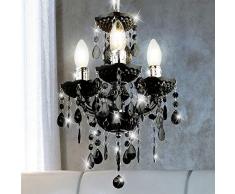 Kronleuchter Decken Hänge Lampe schwarz Wohn Zimmer Kristall Pendel Beleuchtung