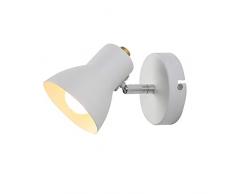 Nachttischlampe, Nordic Schmiedeeisen Leselampe Wandlampe Strahler 220V 40W E27 Spiegel Scheinwerfer für Schlafzimmer Ganglichter Flurlampe Leselicht (Weiß, Horn type)