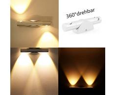 6w Wandleuchte Led Wandlampe Flurlampe Wandfluter 360° Drehbar Wandbeleuchtung Wandlicht Wandstrahler Wohnzimmer Bett Küche Bad Eingang Balkon Schlafzimmer Eingang Balkon Ktv Hotel,warmlight