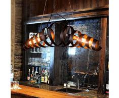 Schmiedeeisen Hängelampe Retro Industrie Wind Metall Pendellampe Höhenverstellbar 2Xe27 Kronleuchter Kreativ Mode Antik Pendelleuchten Bar Café Restaurant Schlafzimmer Wohnzimmer Korridor