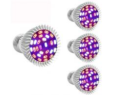 Lampe Pflanzenlampe 28W Hoch Effizient Pflanzenlampen,E27 Sockel, für Wasserpflanzen, Saatgut, Blumen, Topf- und Zimmerpflanzen, Gemüse, Wachstumslampe [4 Pack]