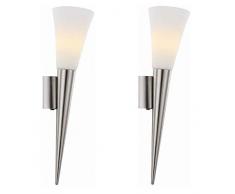 2er SET Wandlampe RADUZ Wandfackel, WANDLEUCHTE, Fackel, LEUCHTE, Fackelleuchte, Lampe in nickel, inkl 1 x 3 W LED !