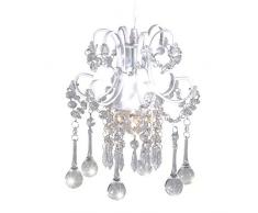 Dellemade Mini Kristall kronleuchter 1-Licht Pendelleuchte, Weiß