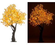 Luminea LED Baum: LED-Deko-Ahornbaum, 576 beleuchtete Herbstblättern, 200 cm, für innen (LED Deko Bäume)