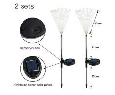 Solarleuchten Garten Deko, 105 LED Solar Feuerwerk Licht Bunt, DIY Kupferdraht Solar Gartenstecker Licht Wetterfest Dekorative für Außen Garten Rasen Balkon(Bunt, 2 Pack)…