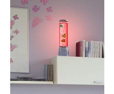 LHG Wassersäule mit Farbwechsel LED-Sprudelsäule 36 cm hoch Ø 12,5cm Säule, Tischleuchte für Kinderzimmer, Lampe mit Fischen Dekoleuchte + LED-Taschenlampe