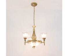 Kronleuchter klassisch/Messing antik / 6-flammig / E27 / Jugendstil Lampe/antike Hängeleuchte Wohnzimmer/Schlafzimmer Leuchte edel/Klassik Stil/Beleuchtung innen
