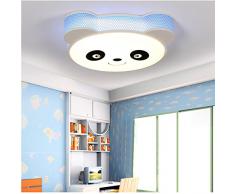 Kreative Kinderzimmer LED Panda Eisen Kronleuchter Dimmbare Deckenleuchte Schlafzimmer Acryl Pendelleuchte (Farbe : Blau)