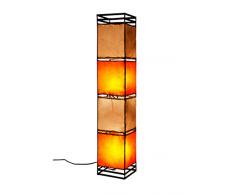 Orientalische Stehlampe Kaya Orange Beige 95cm Lederlampe Hennalampe Lampe | Marokkanische Design Stehlampen aus Metall, Lampenschirm aus Leder | Orientalische Dekoration aus Marokko
