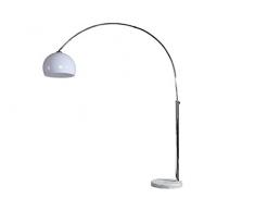 Bogenleuchte LOUNGE DEAL weiß Marmorfuß ausziehbar 185-205cm mit Dimmfunktion Bogenlampe