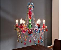 DELIFE Kronleuchter Gypsy Starlight-Multi-Rainbow Bunt 55 cm Hängeleuchte