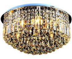 PLLP Haushalt Kronleuchter, Neuheit-Beleuchtung, Kronleuchter Runde Deckenleuchte Warmen Raum Einfach Wohnzimmer Schlafzimmer Kristalldeckenleuchte-Kristallleuchter