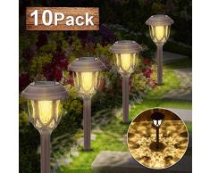 Molbory Solarleuchten Garten, 10 Stück Solar Gartenleuchte, Solarlampen für Außen Garten Solarleuchte Dekoration Licht für Außen Fahrstraßen Sicherheits Lichter Garten Patio Rasen