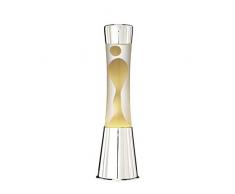 7even Lavalampe 40cm weiß & Klar/Magma Lampe Chrom Weiss…