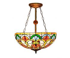 BJClight Classic Deckenleuchte im Tiffany-Stil, 8 Zoll farbiger Glaslampenschirm Pendelleuchte für dekorative Veranda Gang Korridor Mini Kronleuchter, E27, A.