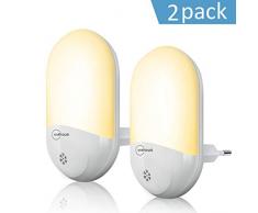 Nachtlicht Steckdose, LED Nachtlicht Baby mit Dämmerungssensor Kinder Licht steckdosenlampe Automatisch ON/OFF Stromsparendes für Schlafzimmer,Kinderzimmer,Badezimmer,Gang usw,Warmes Weiß[A++]