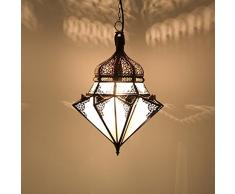 Casa Moro Orientalische Pendelleuchte marokkanische Lampe Jawhara Milchweiß | Kunsthandwerk aus Marrakesch wie aus 1001 Nacht | L1276