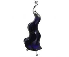 Orientalische Lampe Stehlampe marokkanische Hennalampe Lederlampe Tischleuchte Stehleuchte Orient Mogador Blumenrad 90 cm Color Lila