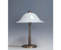 LMS Leuchten Tischleuchte TL 80 ams. altmessing mit Glas F-4418 Jugendstil Schreibtischleuchte Büroleuchte Dekoleuchte