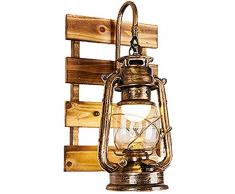 L R Vintage Antik Holz Wand Lampe Antik Glas Wandlampe Retro Metall Schwarz Gemälde Farbe Schmiedeeisen Wandlampe