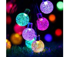 Solar Lichterkette Außen mit 40 Led Kupeln, ECOWHO 7.5m Bunt LED lichterketten, Wasserdicht Weihnachtsbeleuchtung für Garten, Party, Bäume,Halloween (Bunt Lichterkette)