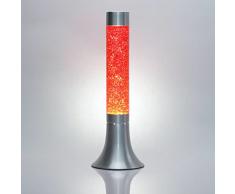 Unvergessliche Glitterleuchte Yvonne in Orange / Lavalampe ist 38 cm hoch / Kabelschalter an der Glitterlampe vorhanden / Leuchtmittel inklusive
