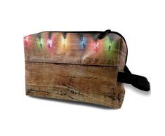 Bunte Weihnachtsbeleuchtung Tragbare Reise Kosmetiktaschen Make-up Organizer Taschen Große Kapazität Toilettenartikel Organizer Fälle Reisetasche Geldbörse